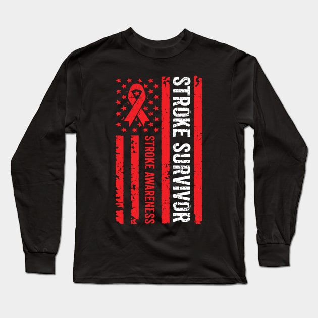 Stroke Survivor Heart Stroke Awareness Wear Red in February Long Sleeve T-Shirt by _So who go sayit_